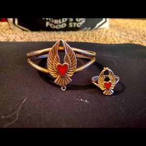 Bracelet and ring set of Indian silver